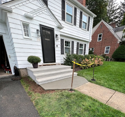 Installation of pre-cast concrete stairs & concrete walkway repair, MA, CT