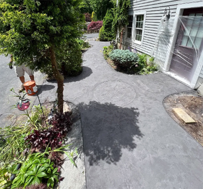 Custom concrete walkway & patio area, MA, CT