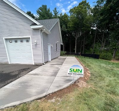 Residential concrete walkway installation, MA, CT