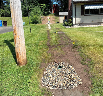 Residential French drain construction, MA, CT