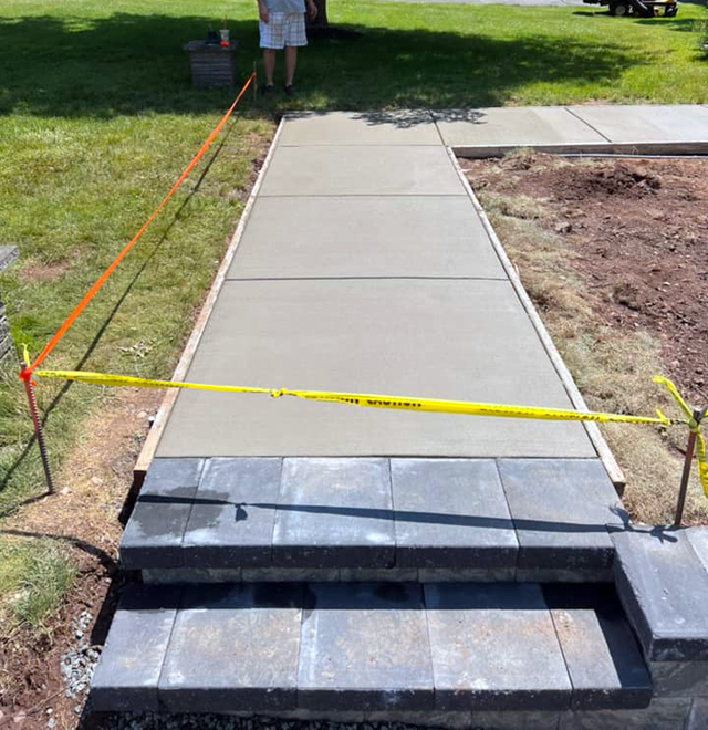 Concrete walkway & sidewalk construction, repairs, MA, CT